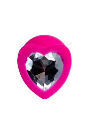 Розовая анальная втулка ToDo Diamond Heart Medium