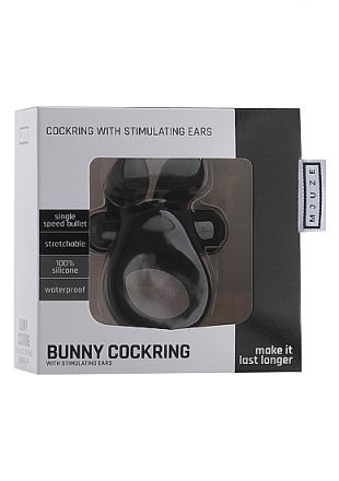 Эрекционное виброкольцо Bunny Cockring Black