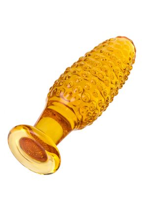Желтая анальная втулка Sexus Glass №912028