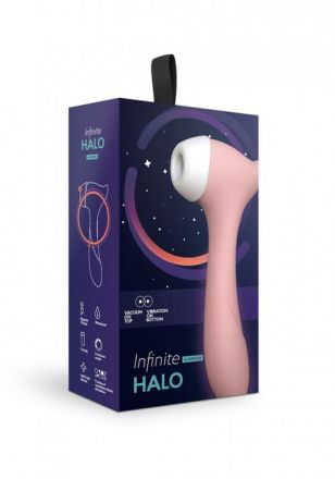 Розовый вакуумный бесконтактный стимулятор клитора и вибратор Infinite Halo