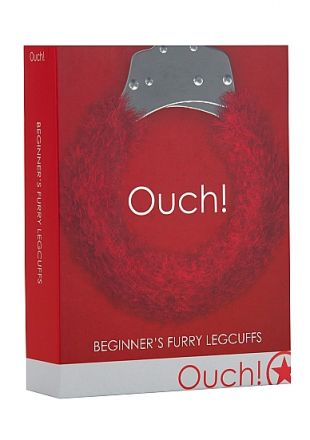 Кандалы Beginner&#039;s Furry Legcuffs Red